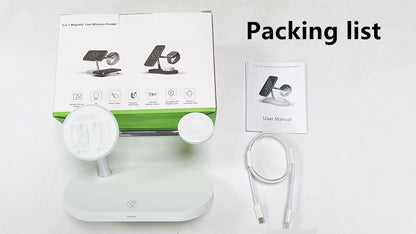 Cargador inalámbrico 3 en 1 compatible con iPhone, AirPods y Apple watch