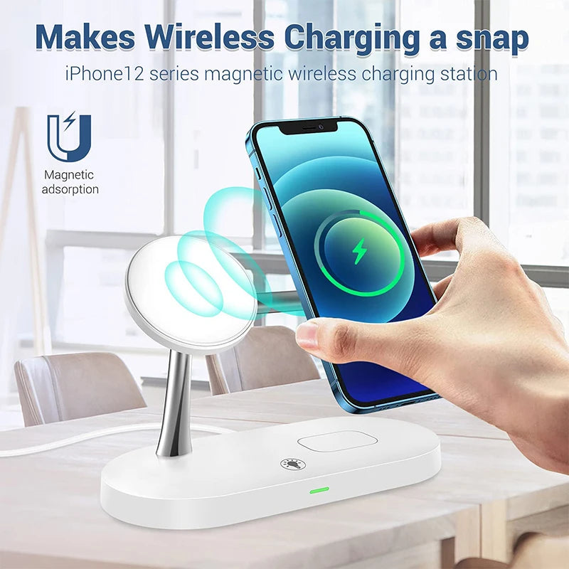 Cargador inalámbrico 3 en 1 compatible con iPhone, AirPods y Apple watch