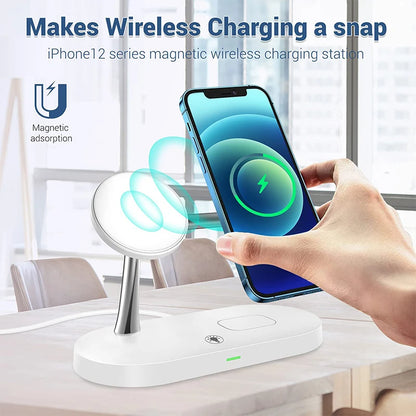 Cargador inalámbrico 3 en 1 compatible con iPhone, AirPods y Apple watch