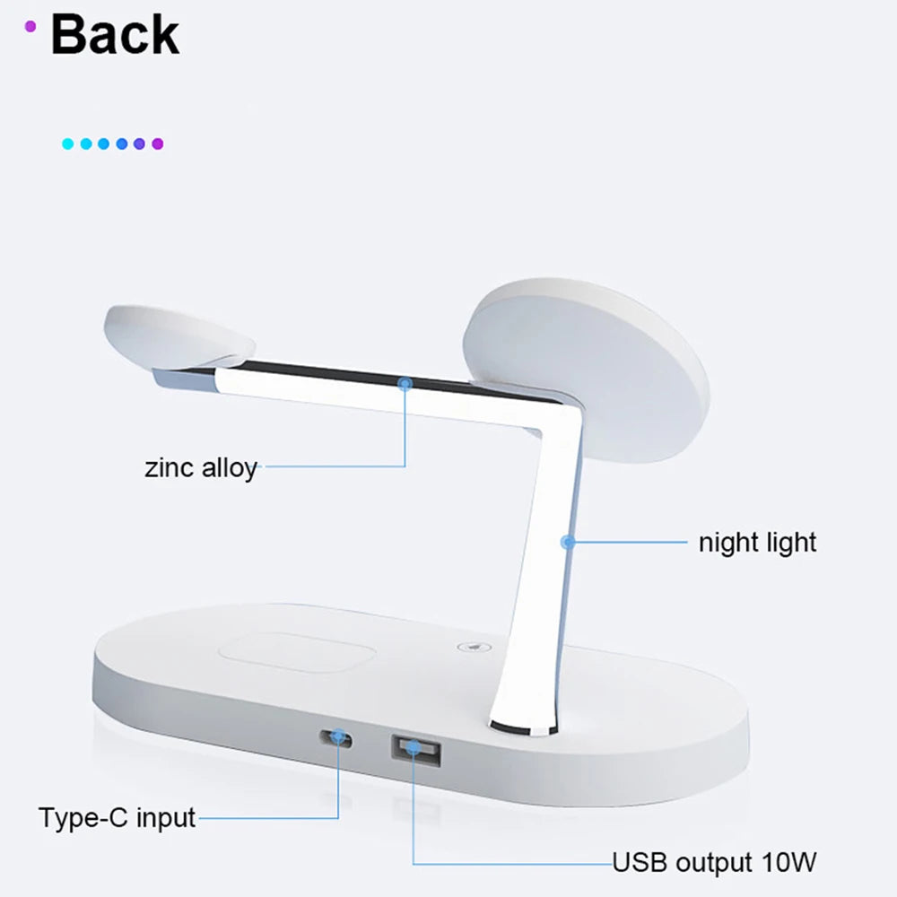 Cargador inalámbrico 3 en 1 compatible con iPhone, AirPods y Apple watch