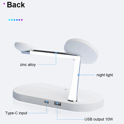 Cargador inalámbrico 3 en 1 compatible con iPhone, AirPods y Apple watch