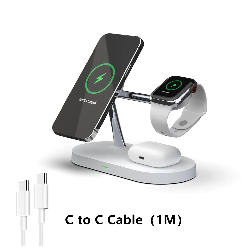 Cargador inalámbrico 3 en 1 compatible con iPhone, AirPods y Apple watch